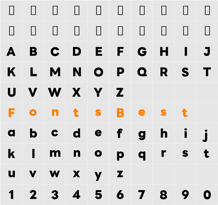 LINE Seed Sans TH App ExtraBold Character Map