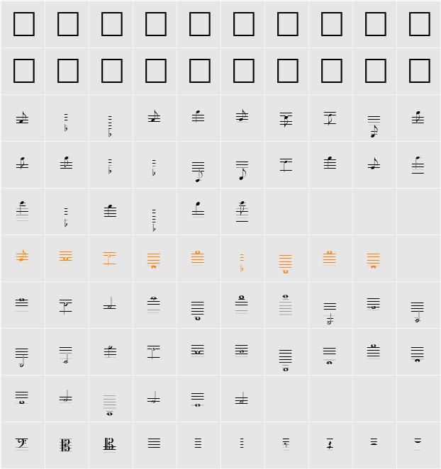 Lassus Character Map