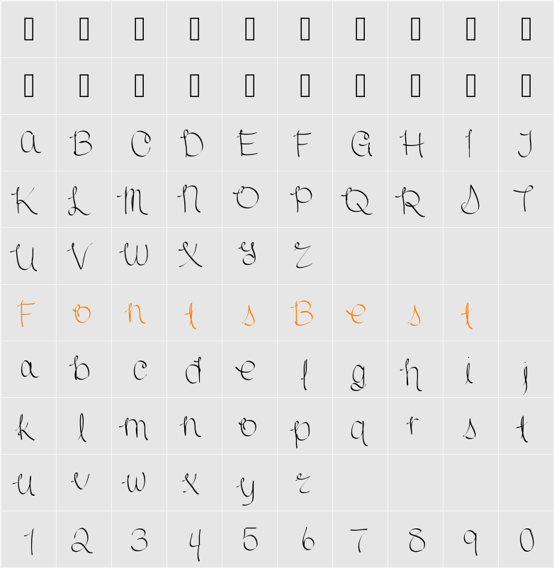 Scriptish Character Map