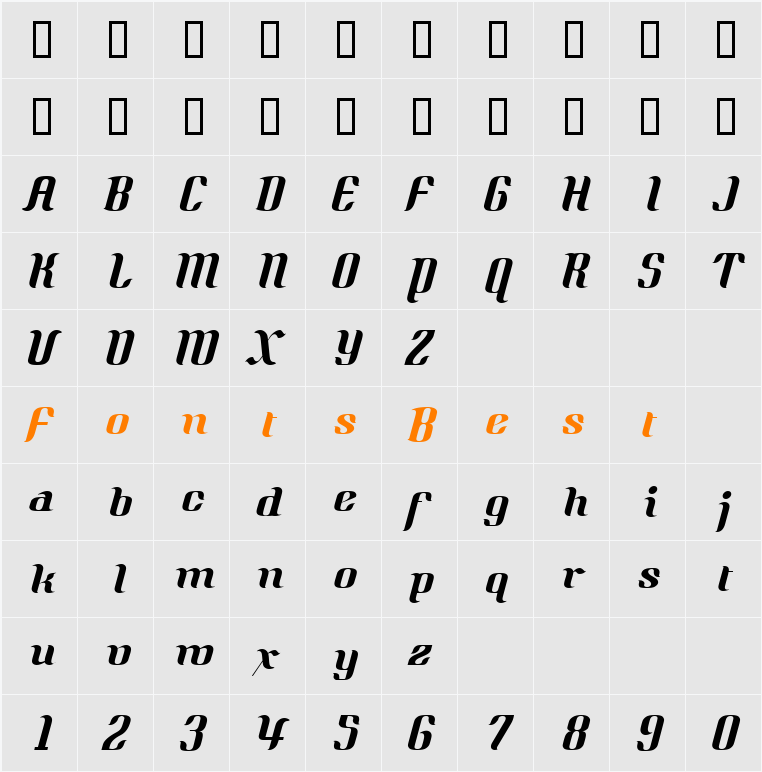 Quidic Character Map
