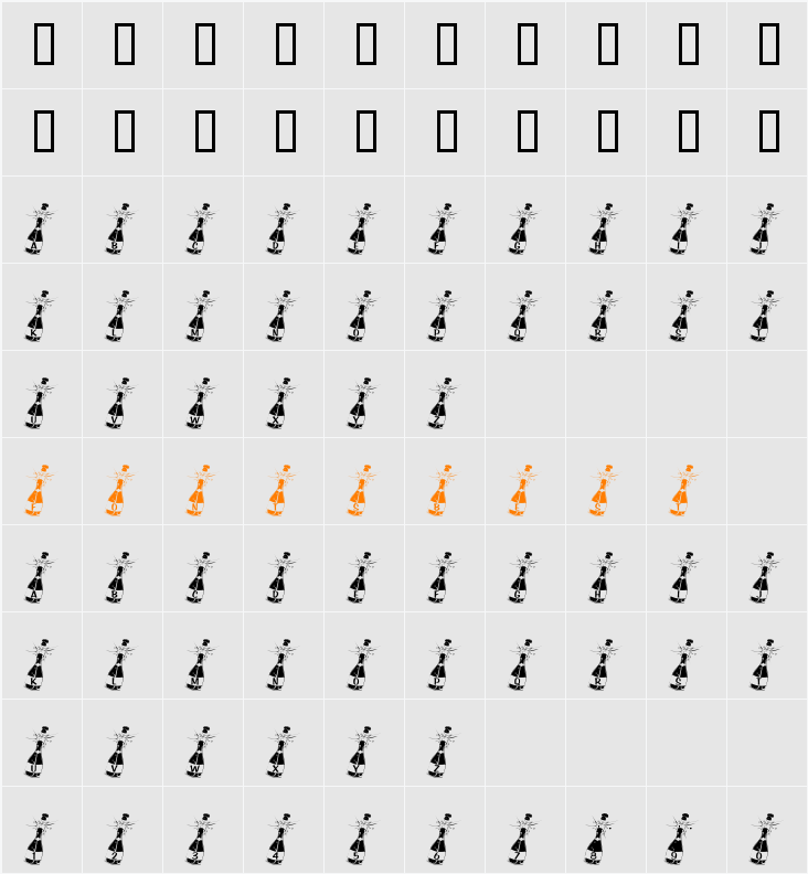 KR Welcome 2003 Character Map