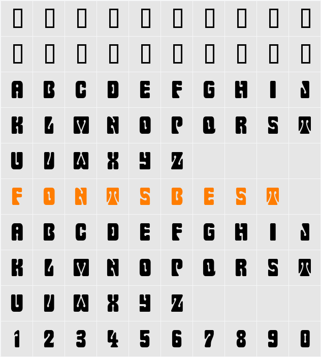Keyhole-Condensed Character Map