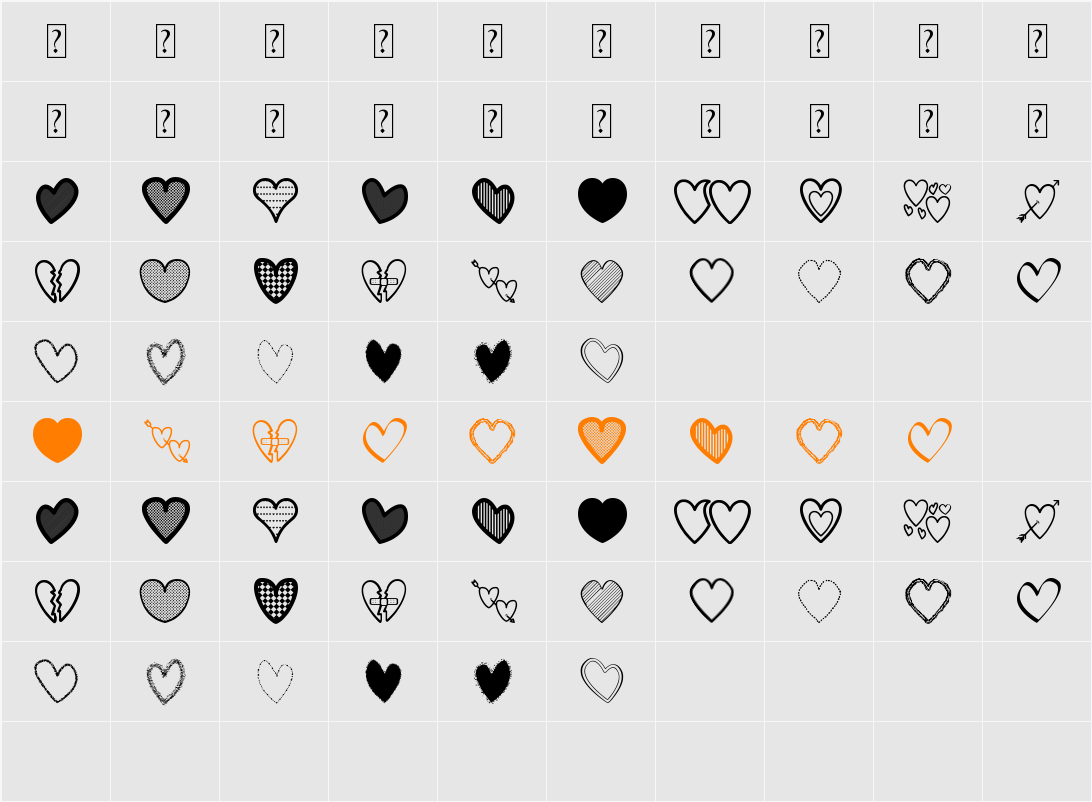 Hearts St Character Map