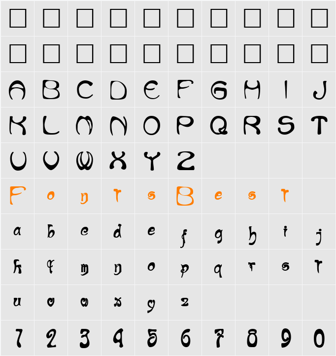 NouveauRiche Character Map