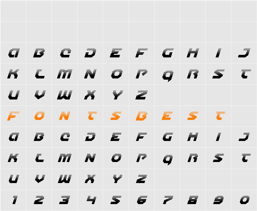 Gunner Storm Halftone Italic Character Map