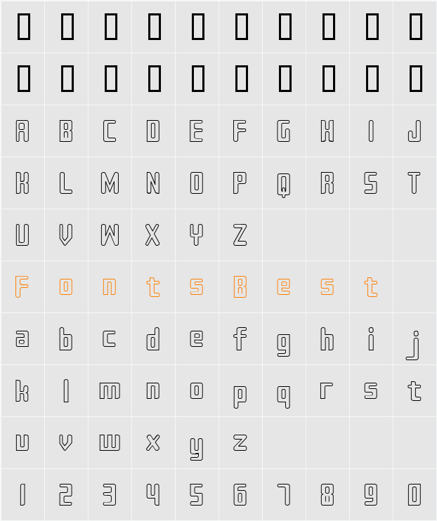 Sujeta Outline Character Map