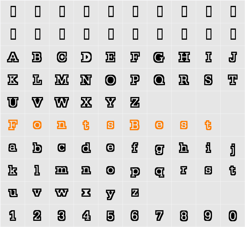 Stocky Character Map