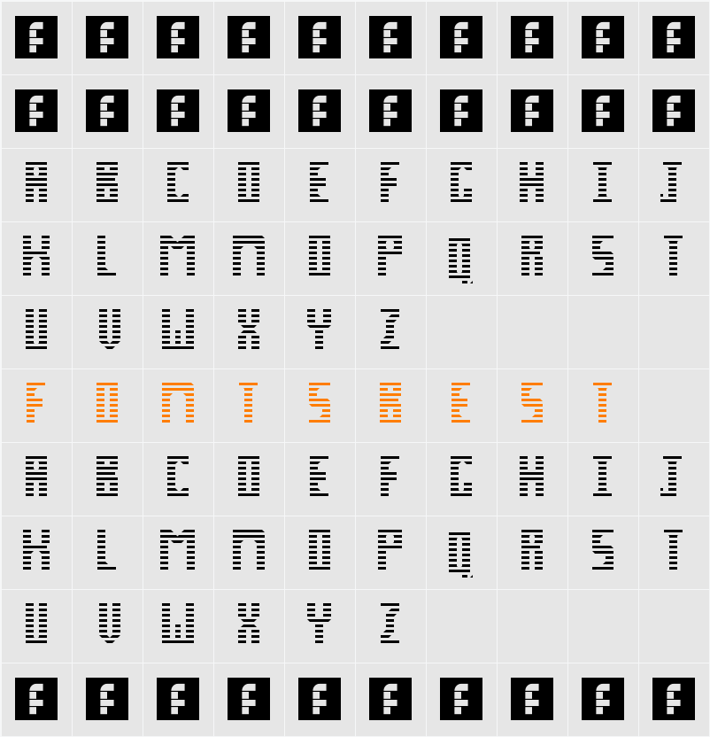Pixel Spyder 2.0 Character Map