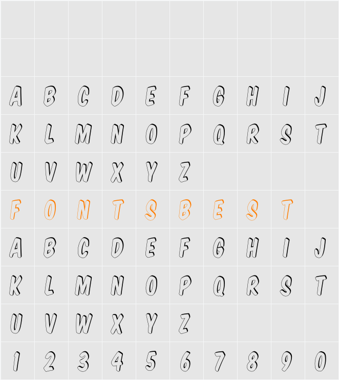 Komika Title - Shadow Character Map