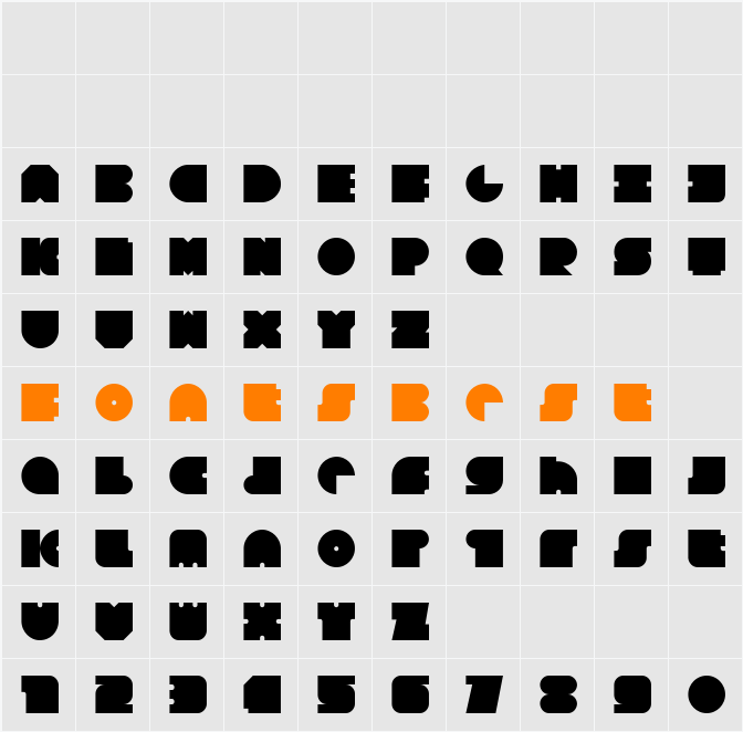 Square80 Character Map