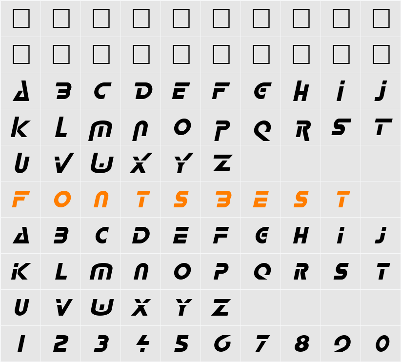Logash Character Map