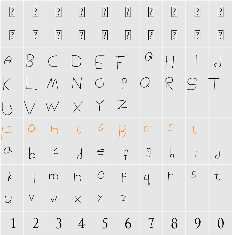 MOKADESIGNER FONT 1 Character Map