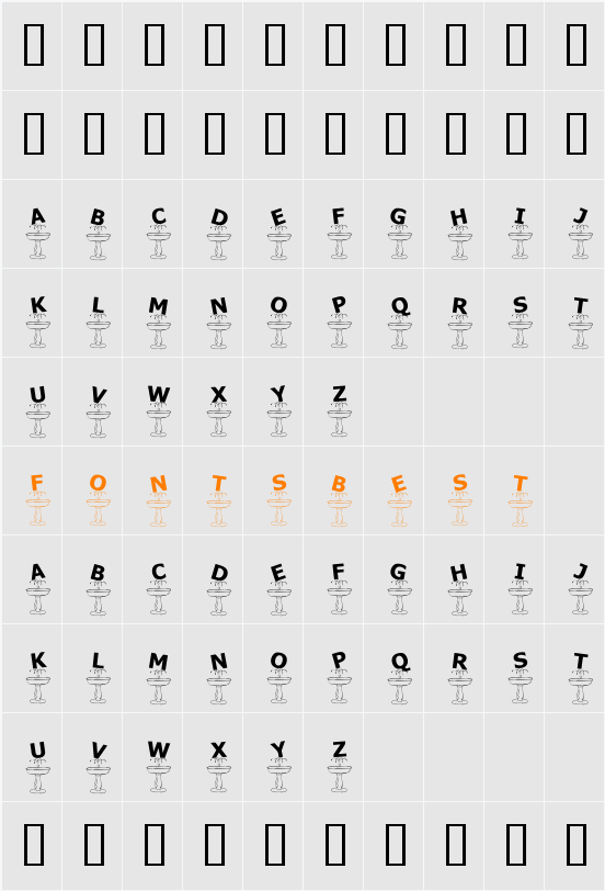 KR Fountain Character Map