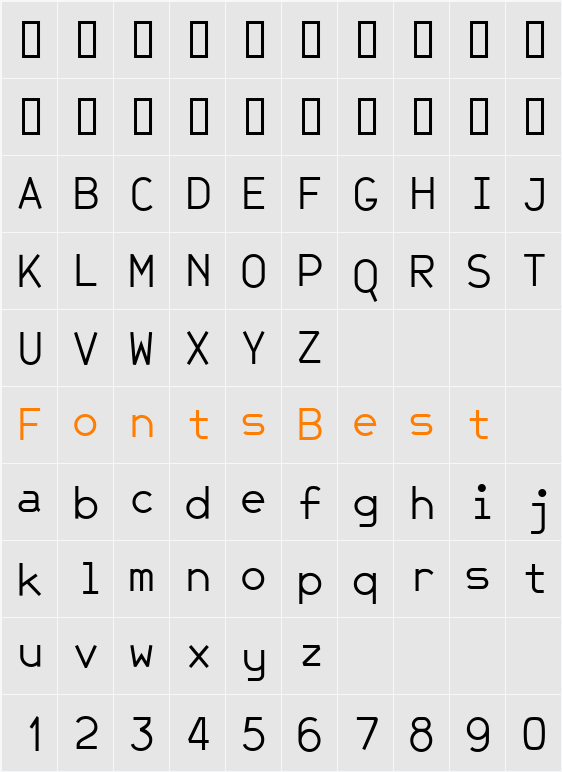 JetJaneMono Character Map