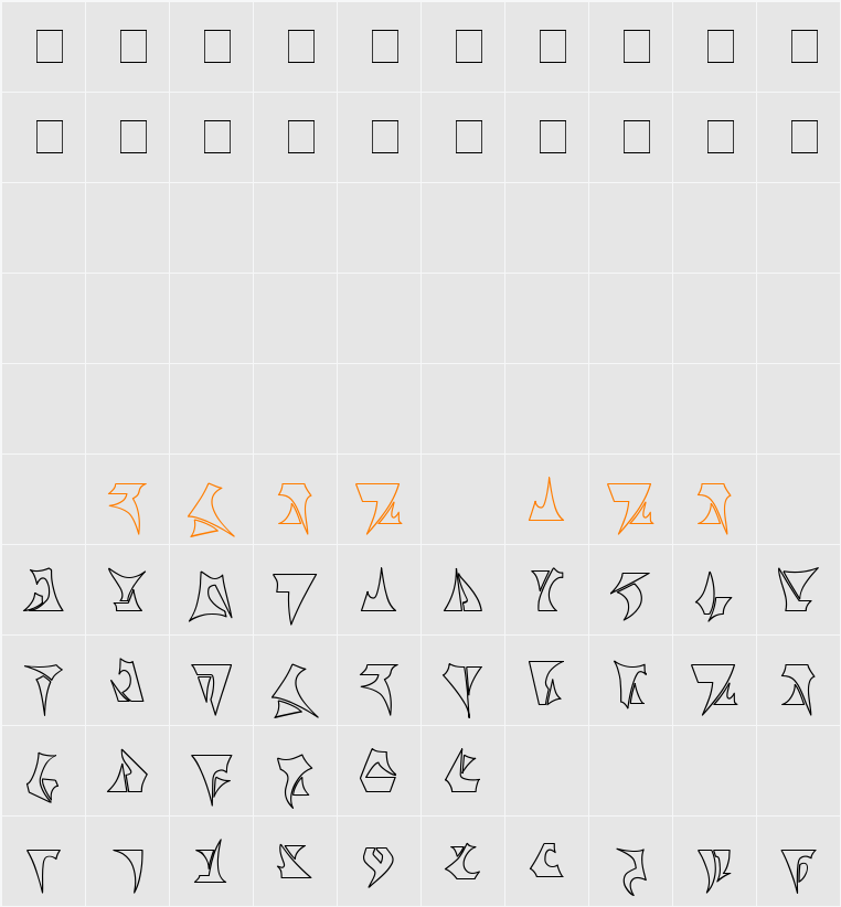 Klinzhai Hollow Character Map