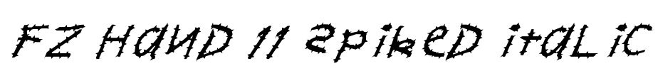 FZ HAND 11 SPIKED ITALIC Font Image