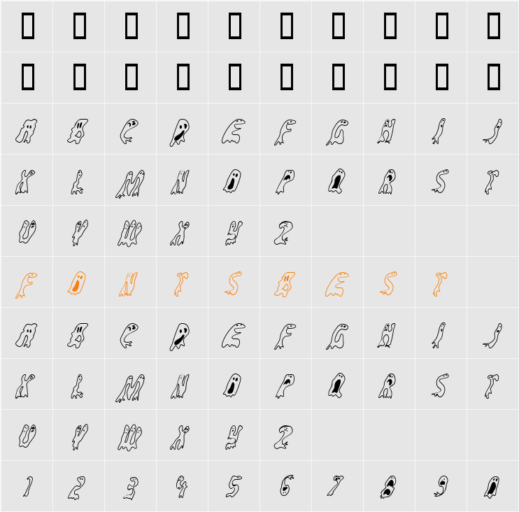 GroovyGhosties Character Map