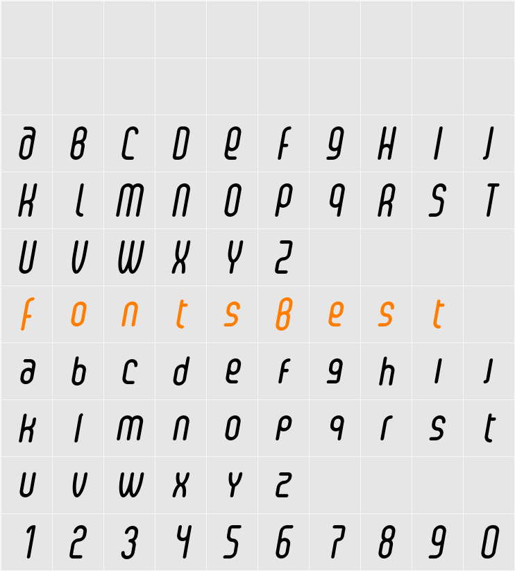 Senzi Character Map
