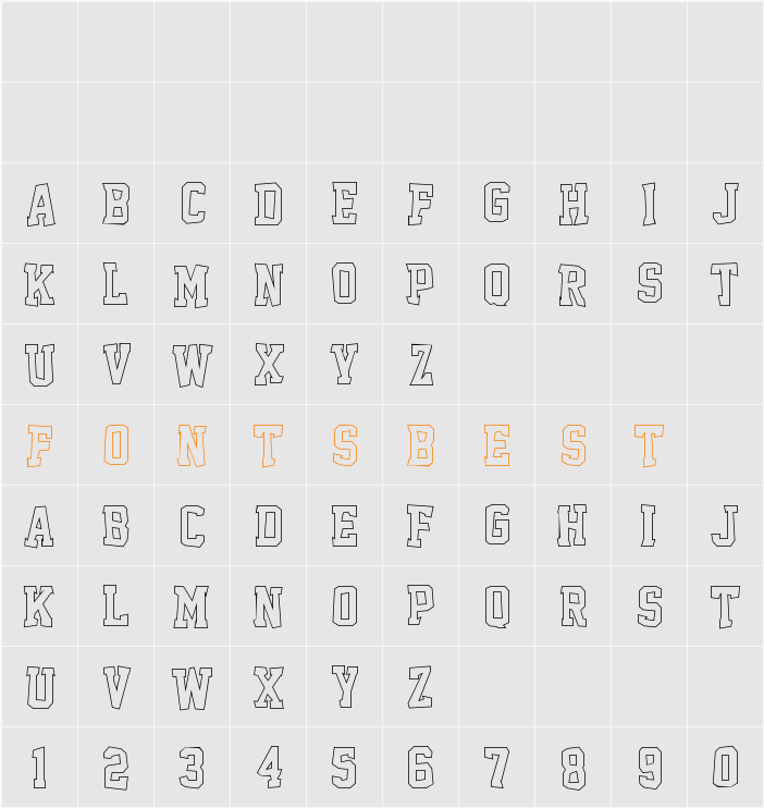 Outcast M54 Character Map