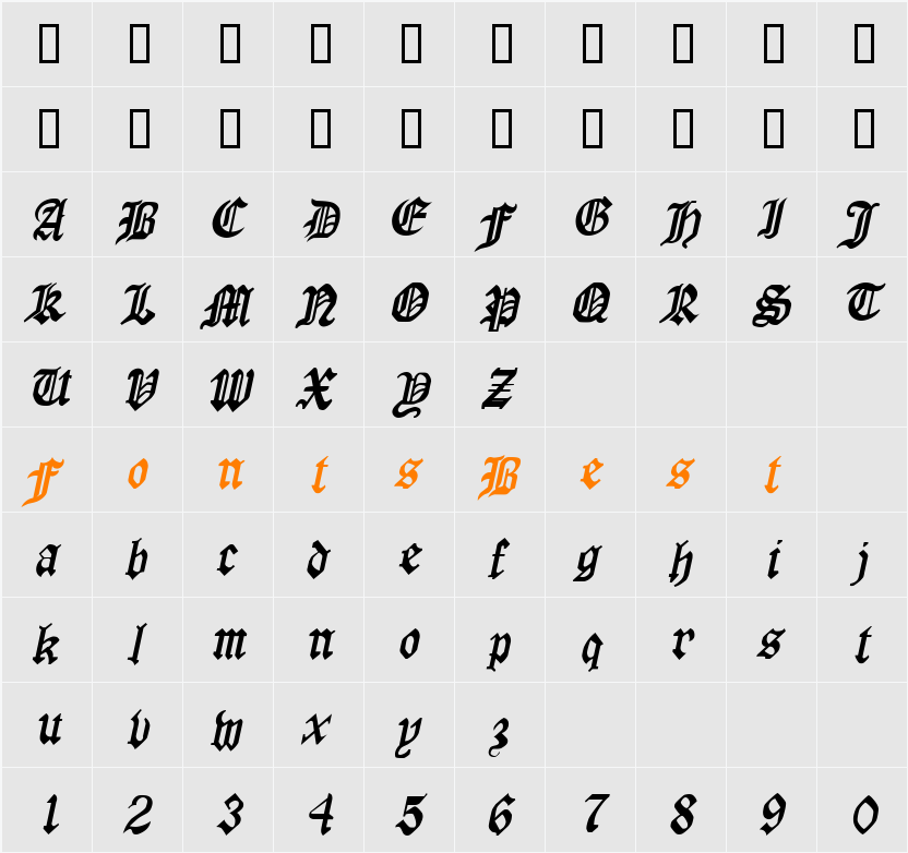 Manuscript Character Map