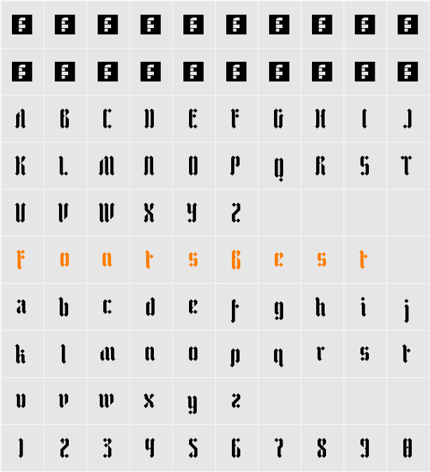 zfraktur eYe/FS Character Map