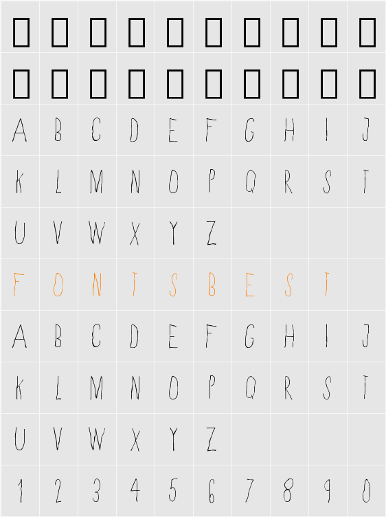 Skinny Character Map