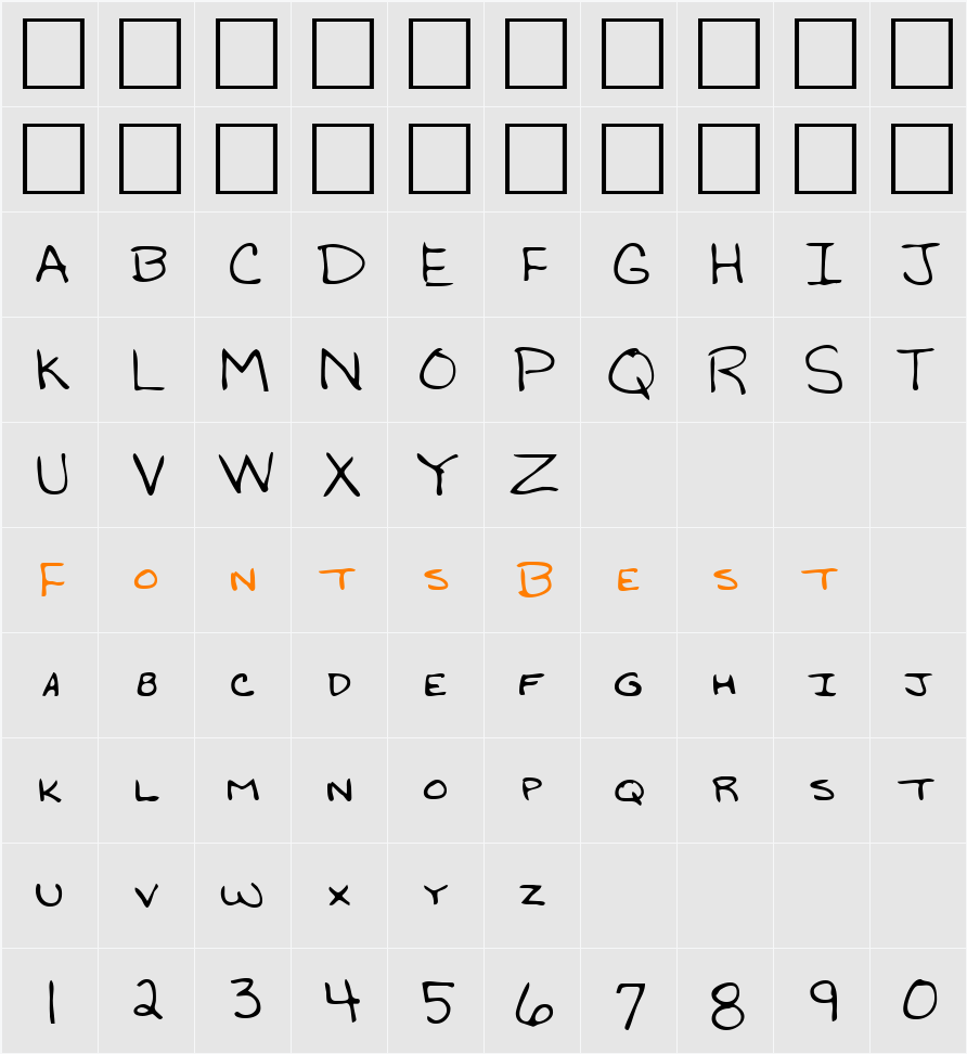 LEHN119 Character Map