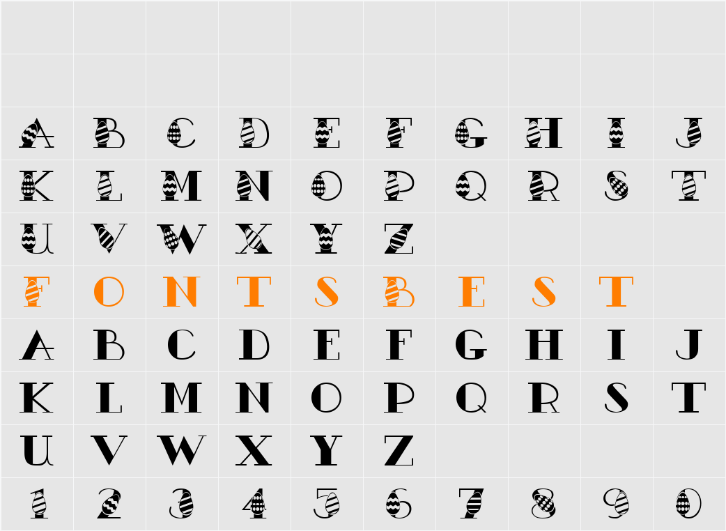Easter Egg Character Map