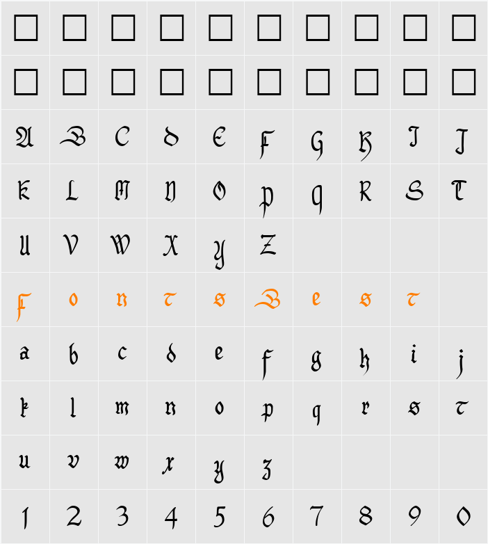 MA Gotbuch DB Character Map