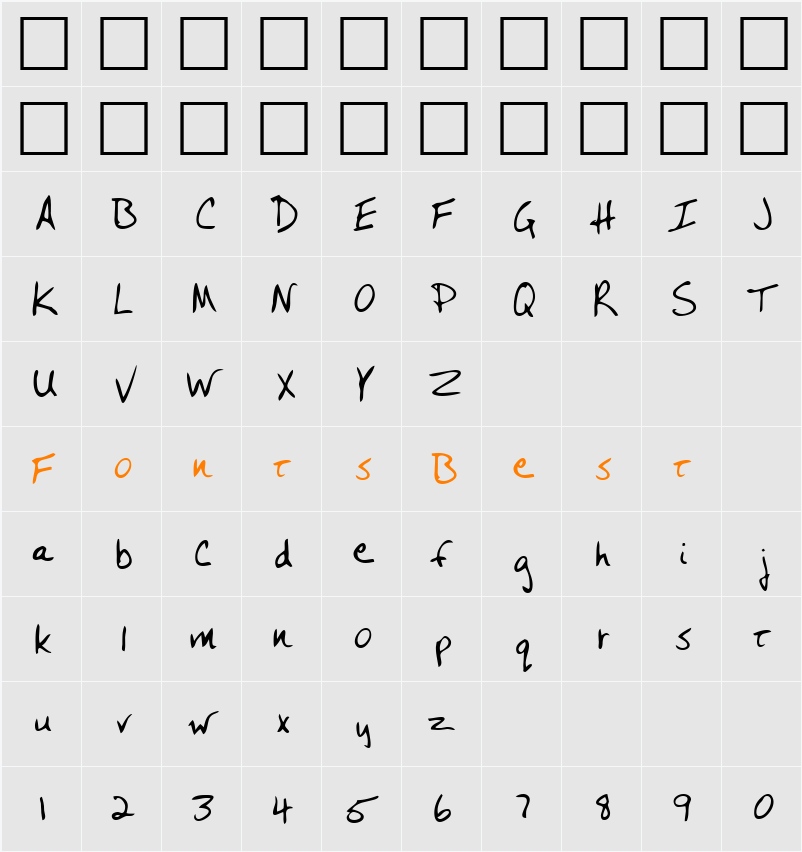 LEHN243 Character Map