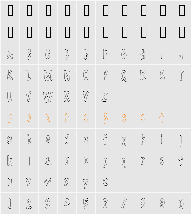 Marker-Hollow-Condensed Character Map