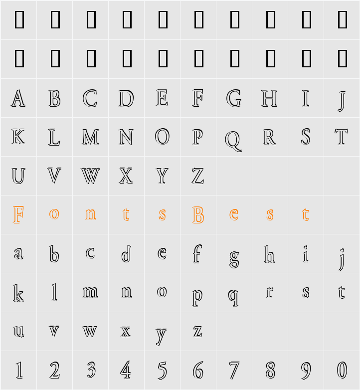 Overlapserif Character Map