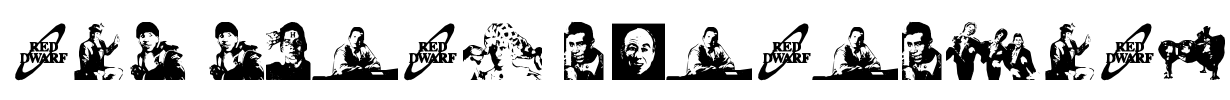 RED DWARF CHARACTERS Font Image