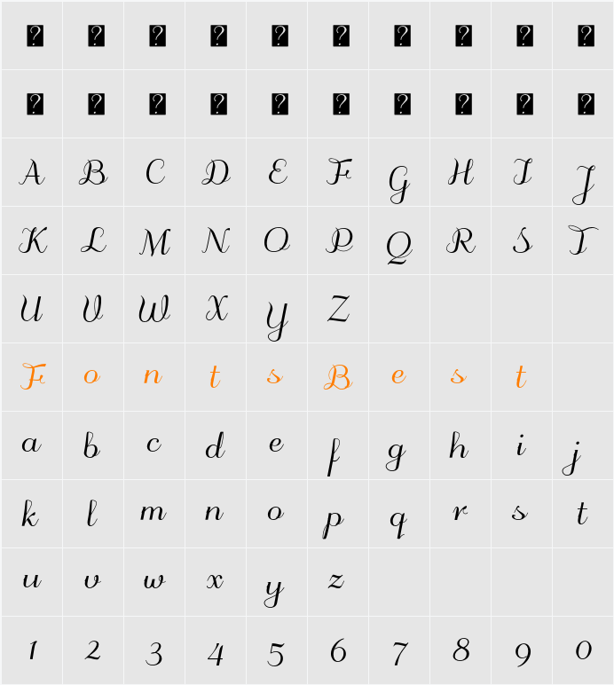 odstemplik Character Map