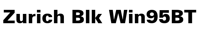 Zurich Blk Win95BT Font Image