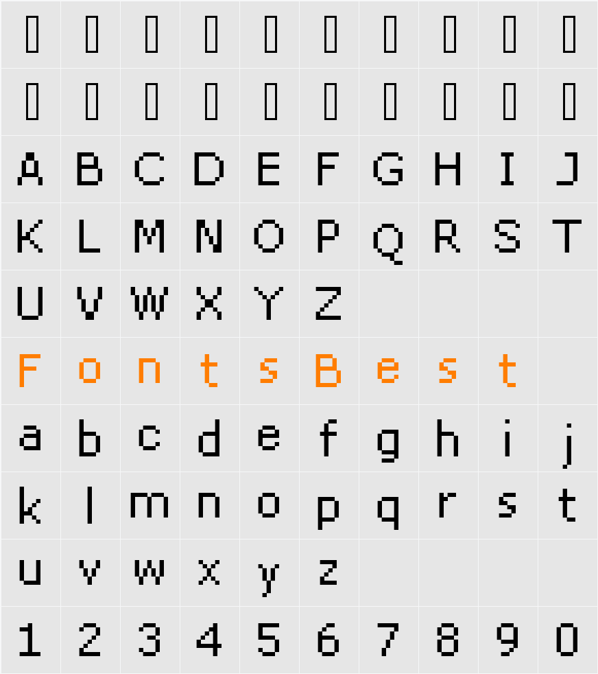 FFF Star Condensed Character Map