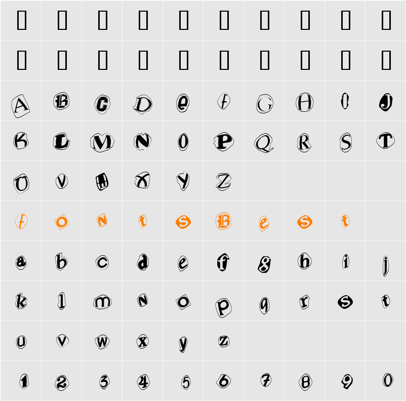 BlackMailK Character Map