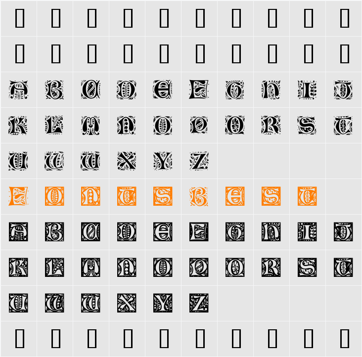 Ramo Caps Character Map