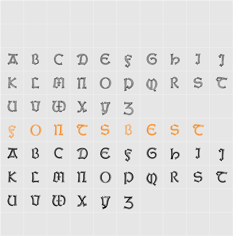 WeissGotnitials Character Map