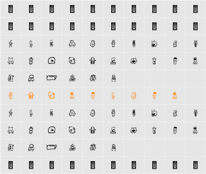 aliendco Character Map