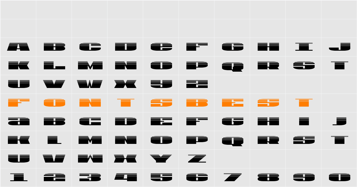 U.S.A. Halftone Character Map