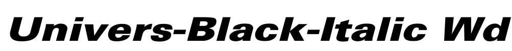 Univers-Black-Italic Wd Font Image