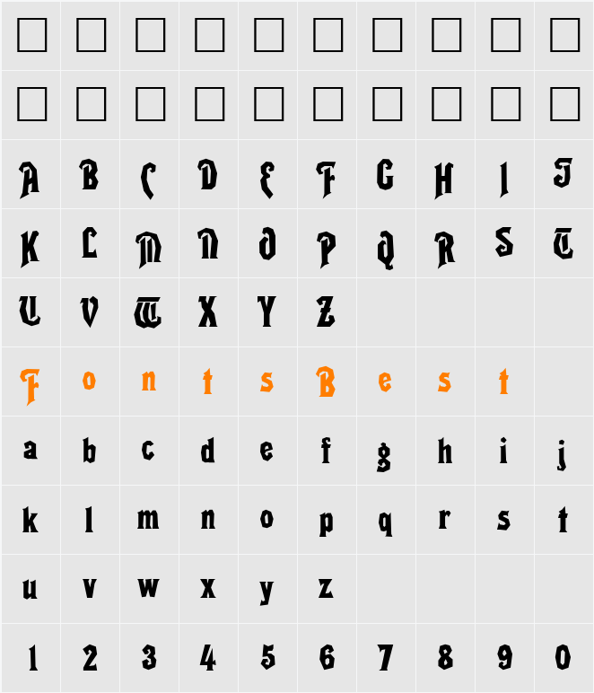 RikyTiky Character Map