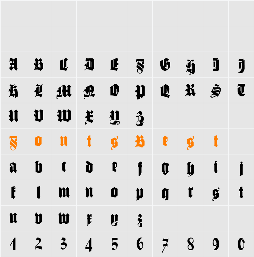 SchmaleGotischMK Character Map