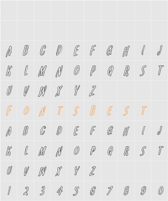 Kennebunkport Outline Italic Character Map