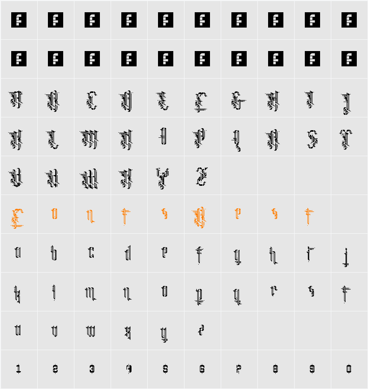 Grimeplex Character Map