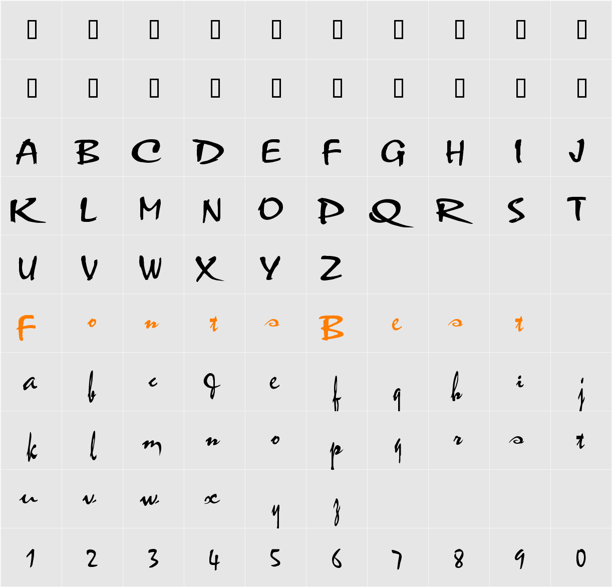 VNI-Thufap1 Character Map