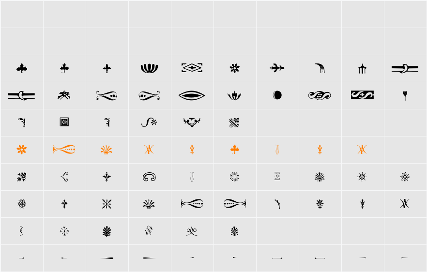 BodoniClassicOrnaments Character Map