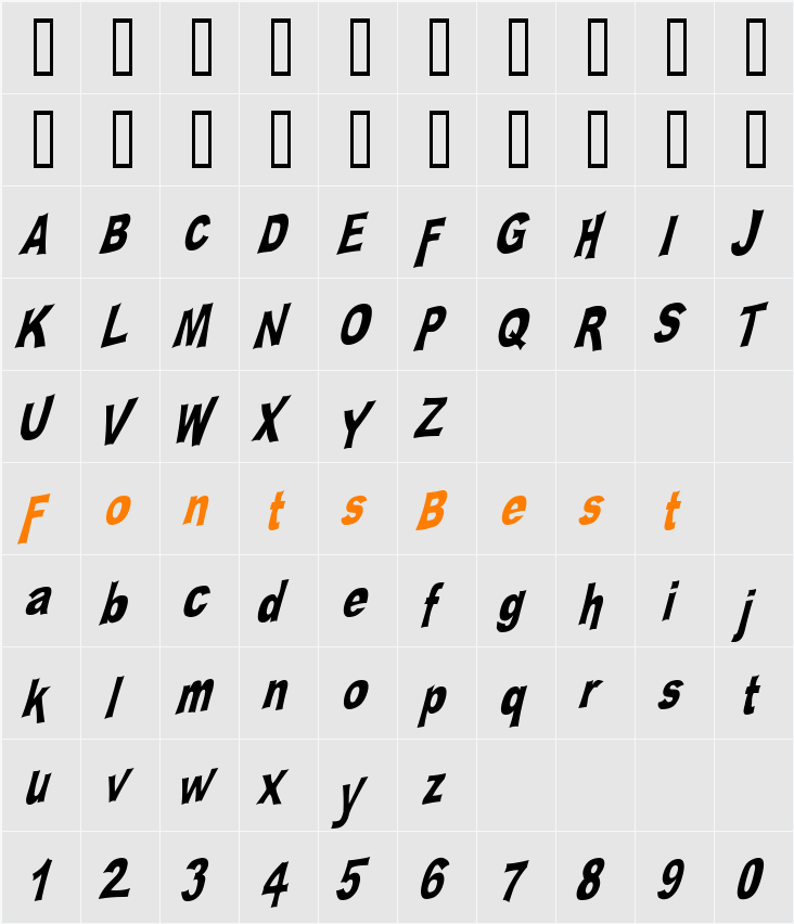 PLATSCH 2 Character Map