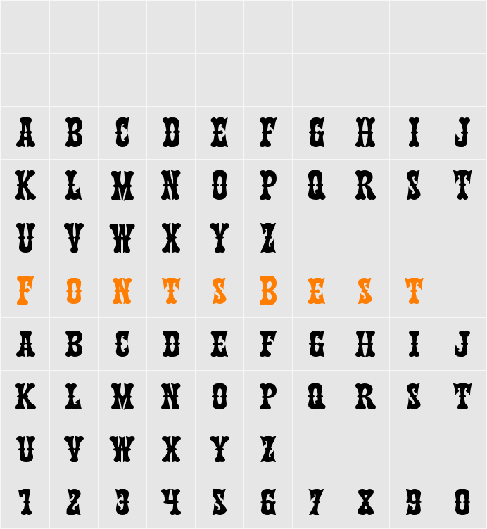 Texas Ranger Expanded Character Map